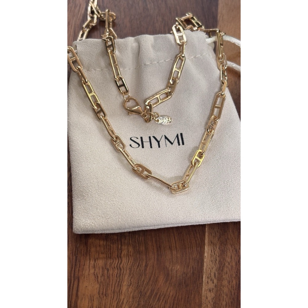 Shymi Gold Tone Link Necklace Adjustable Up To 20"
